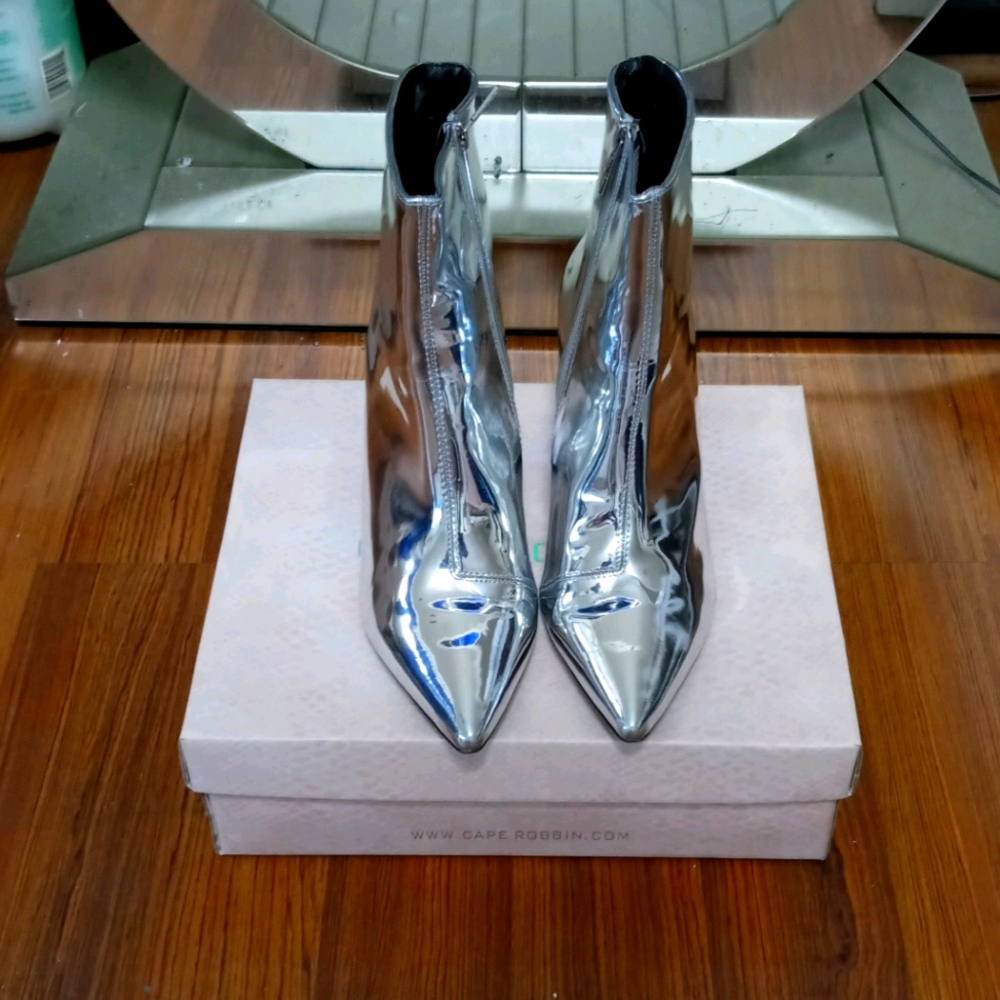Chrome Silver booties